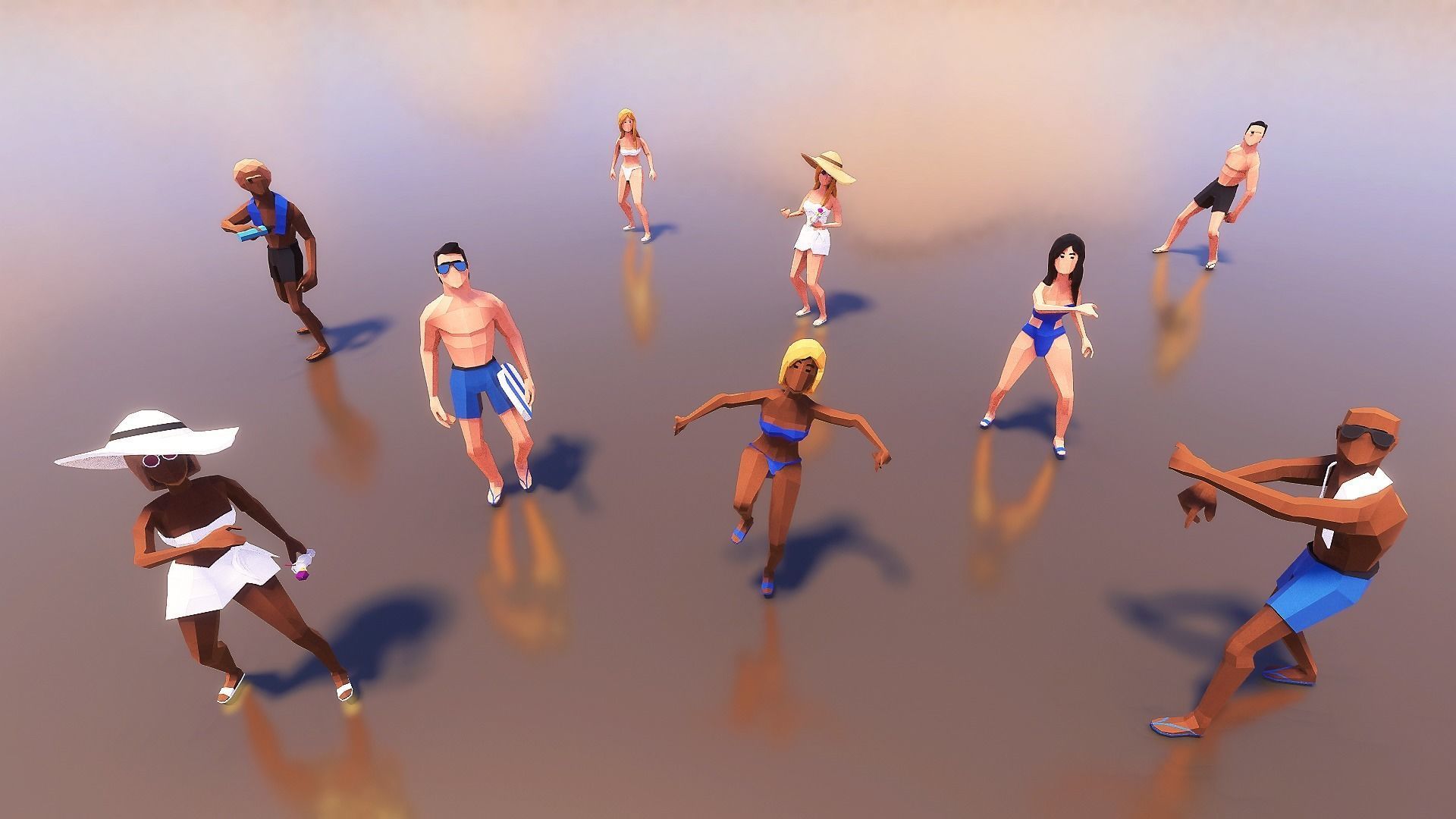 Characters Low-poly 3D model_3