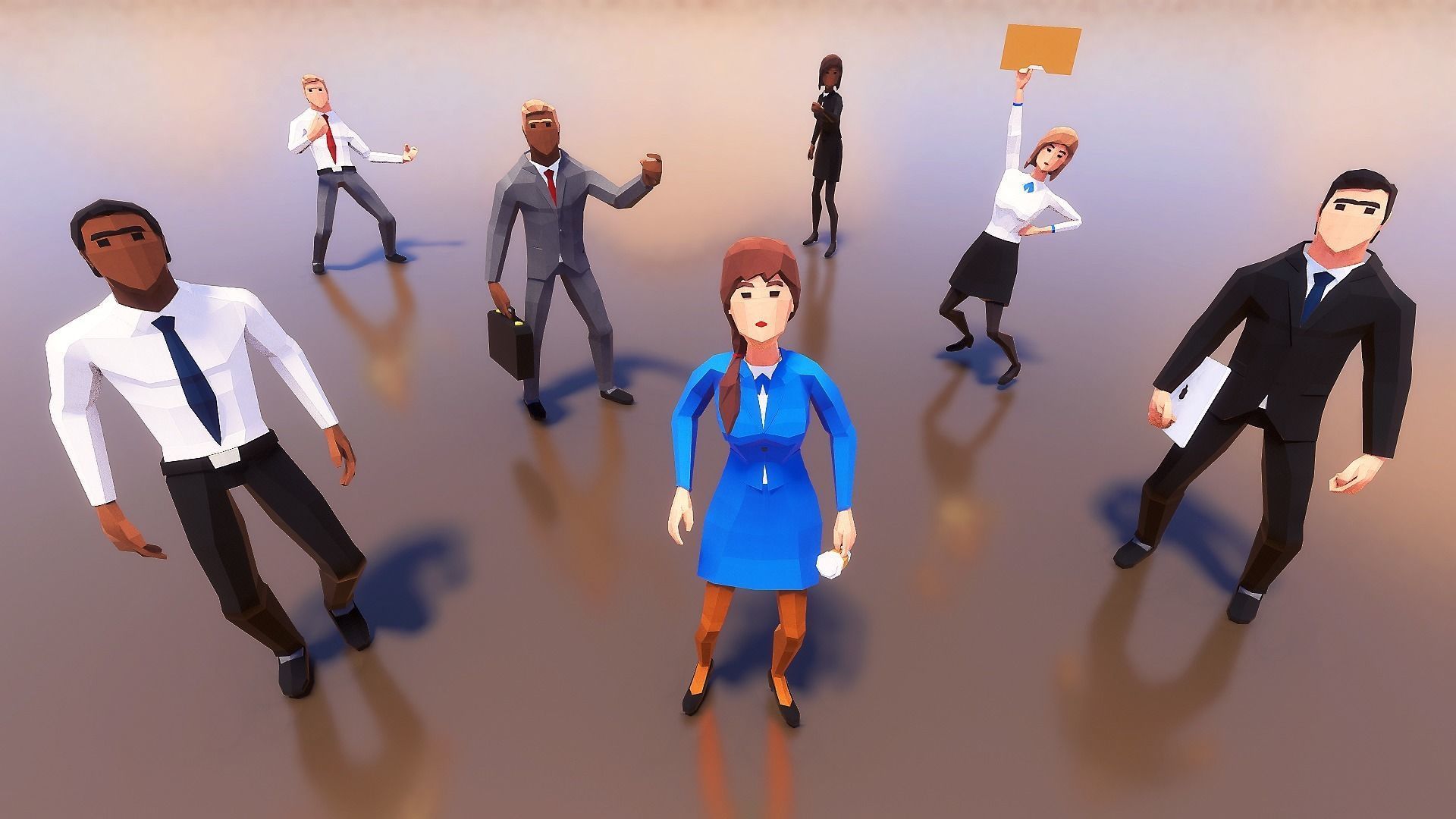 Characters Low-poly 3D model_2