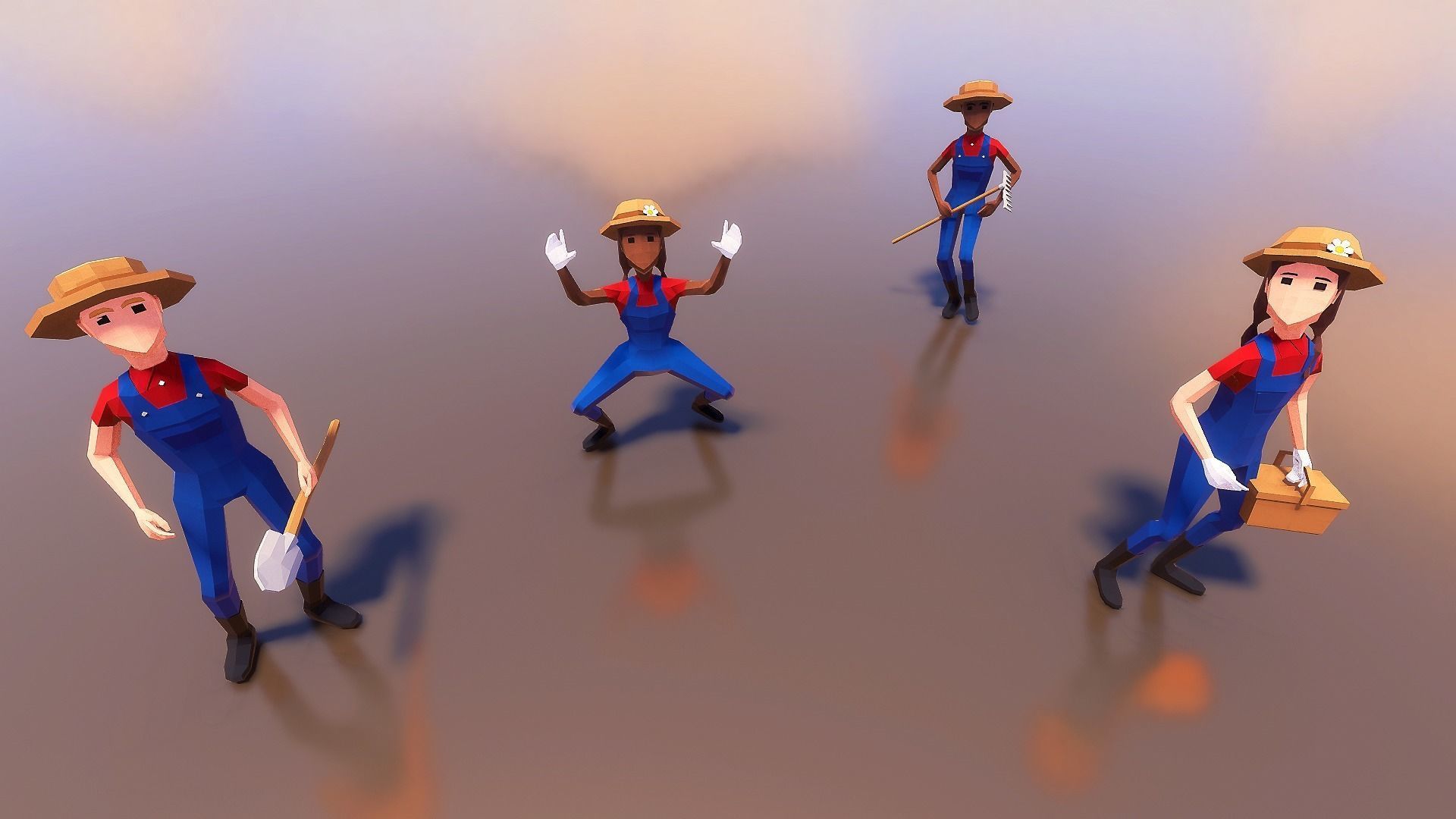 Characters Low-poly 3D model_9