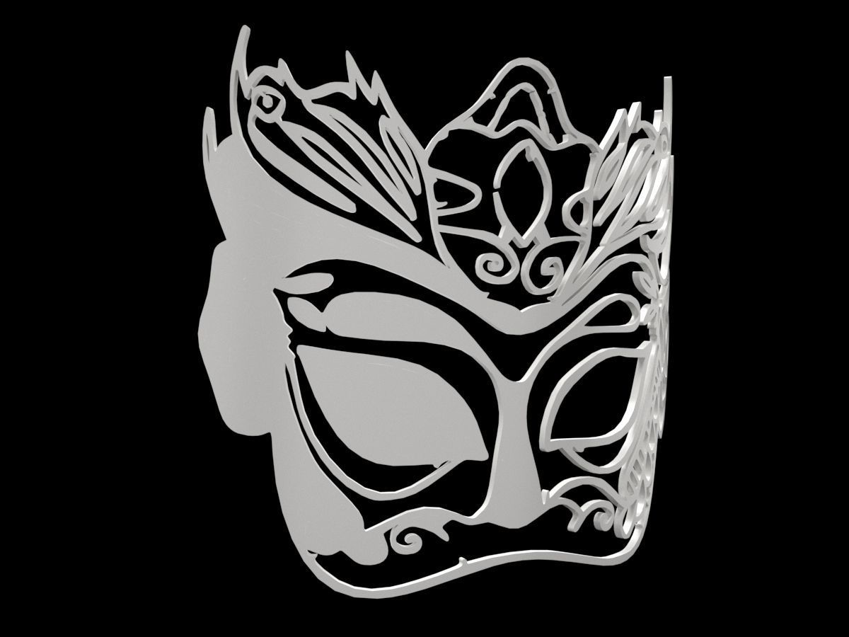 Masquerade Mask Halloween 3D model 3D printable CGTrader