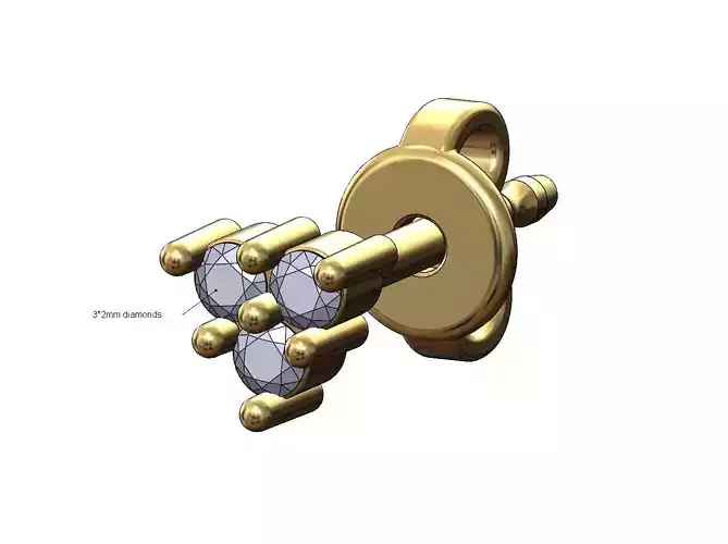 Small triangular cluster diamond stud earring