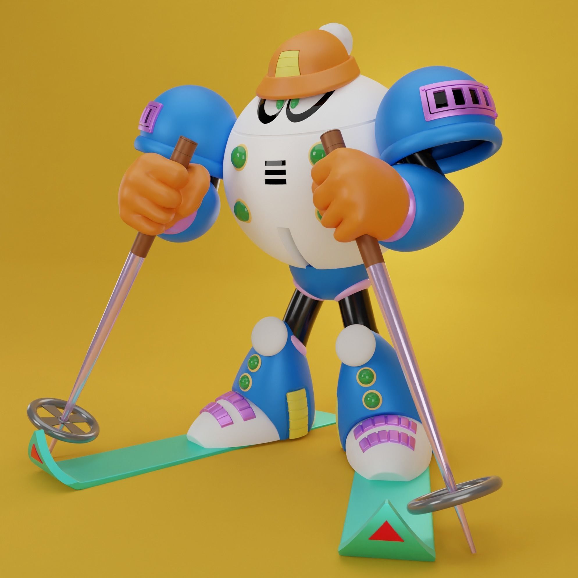 Blizzard Man Rockman Megaman famicom 8bit 3D model_3