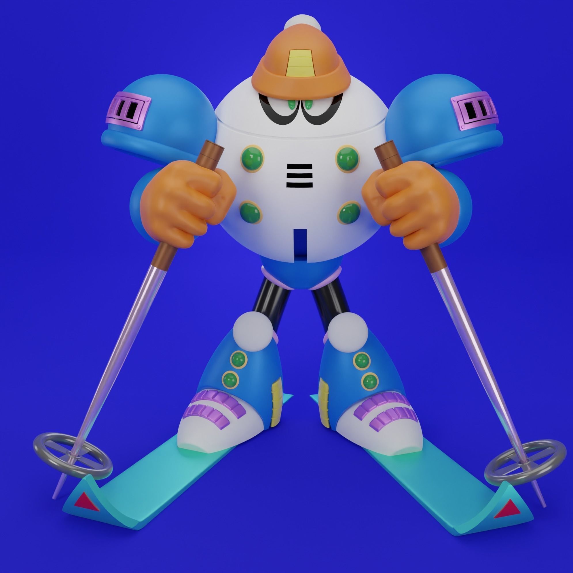 Blizzard Man Rockman Megaman famicom 8bit 3D model_2