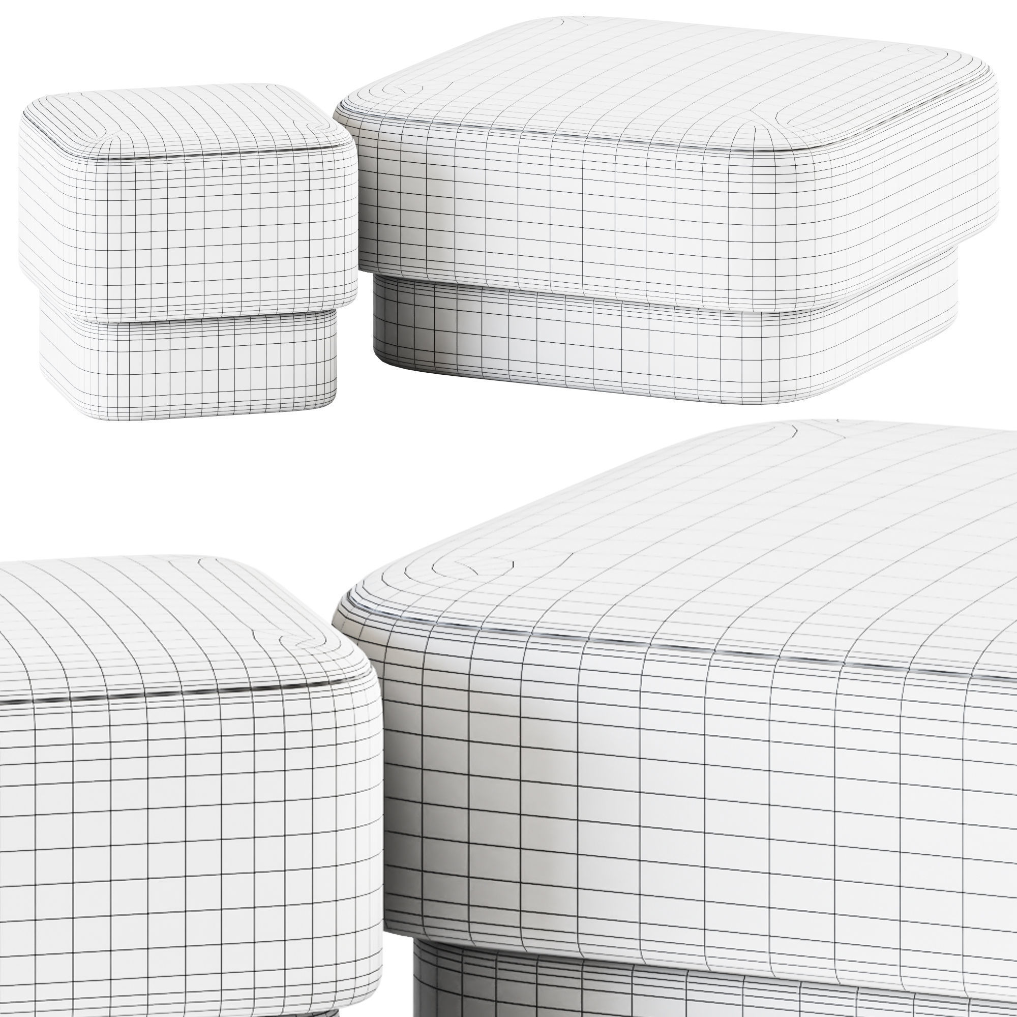 Kate Square Pouf by Domkapa 3D model_2