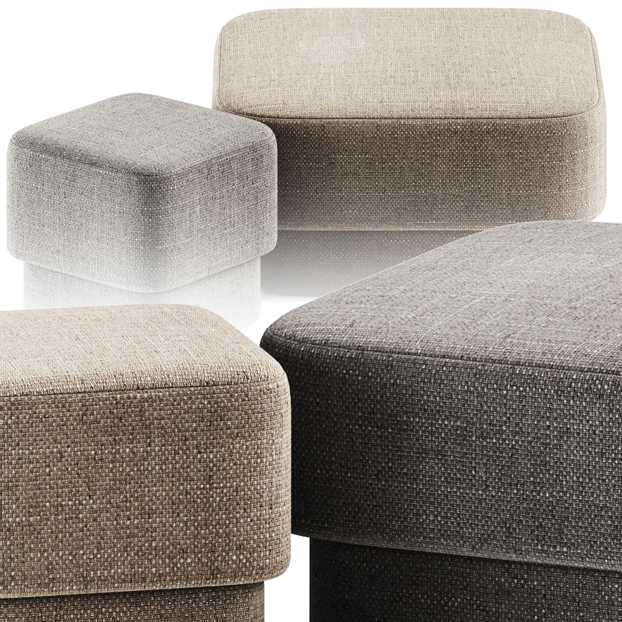 Kate Square Pouf by Domkapa 3D model_1