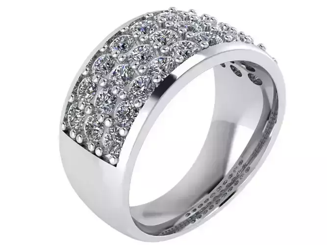 3 Row Diamond Ring 1624