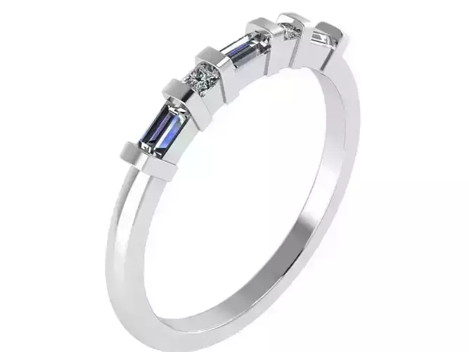 Princess and Baguette Diamond Band 1632