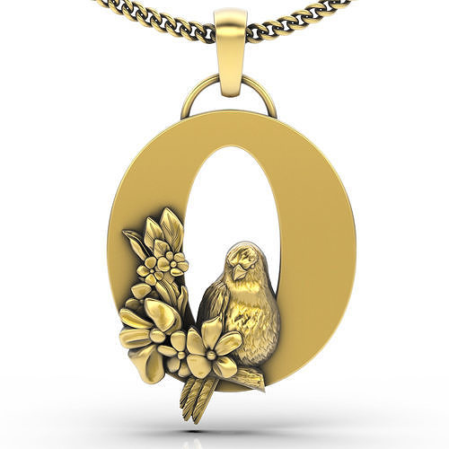 Letter O pendant   gold jewelry printable 3D model 3D print model