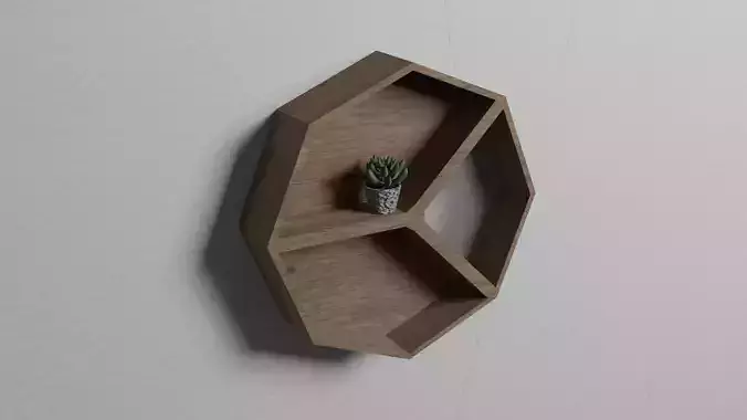 Hexagon mirror with shelves