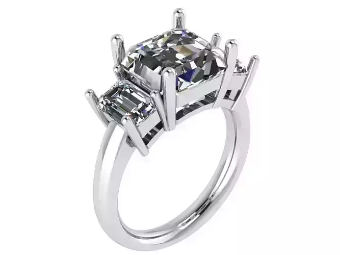 3-Stone Basket Setting Ring 1639