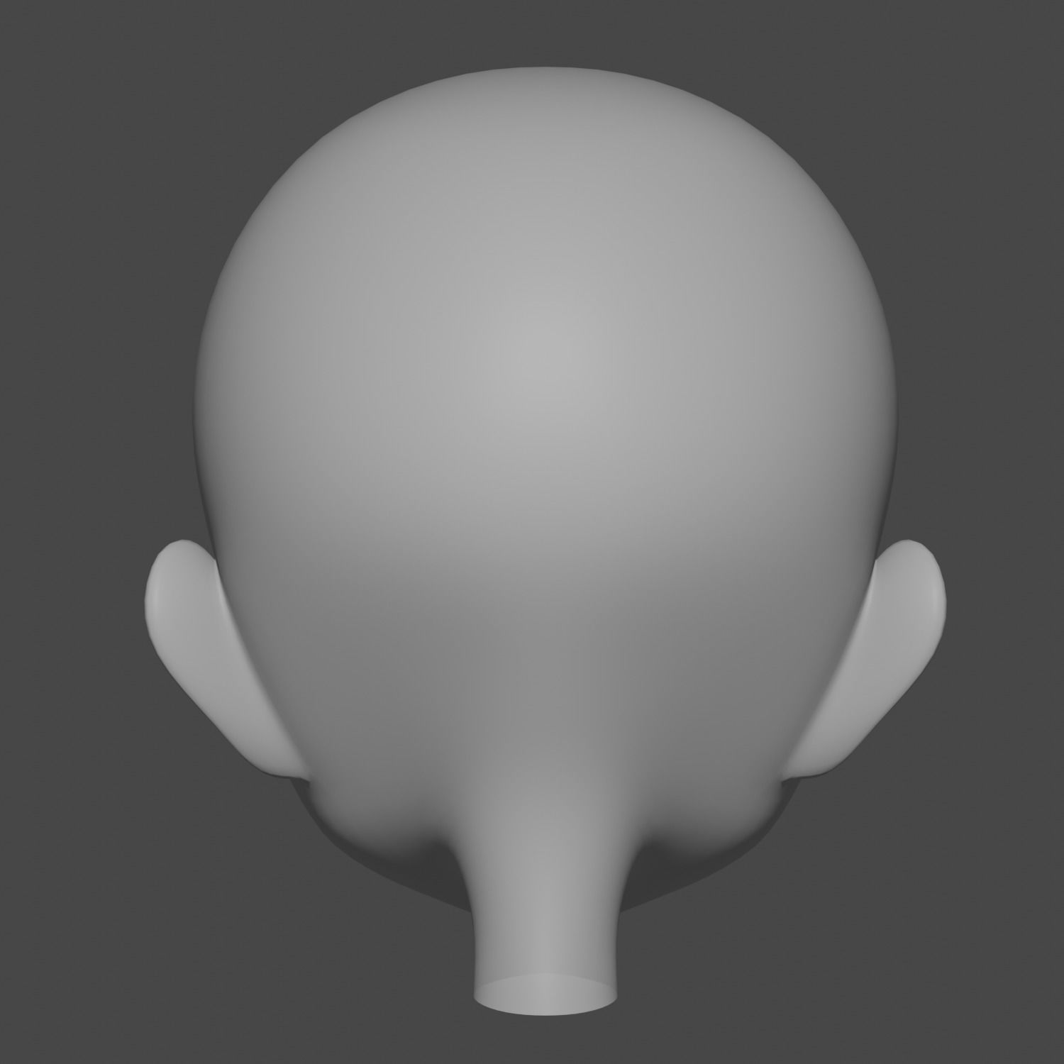 Female Anime Head 3D model_5