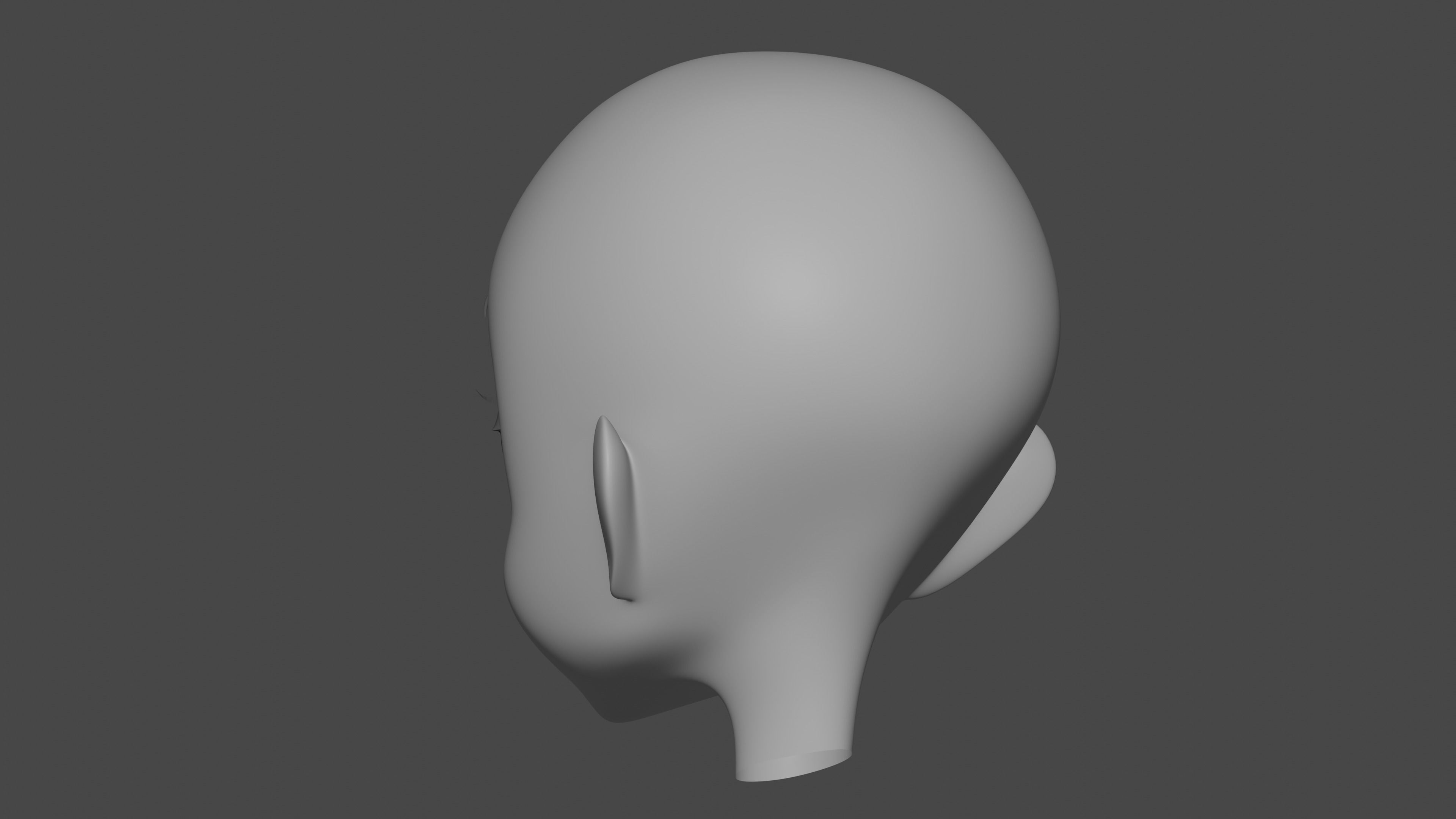Female Anime Head 3D model_25