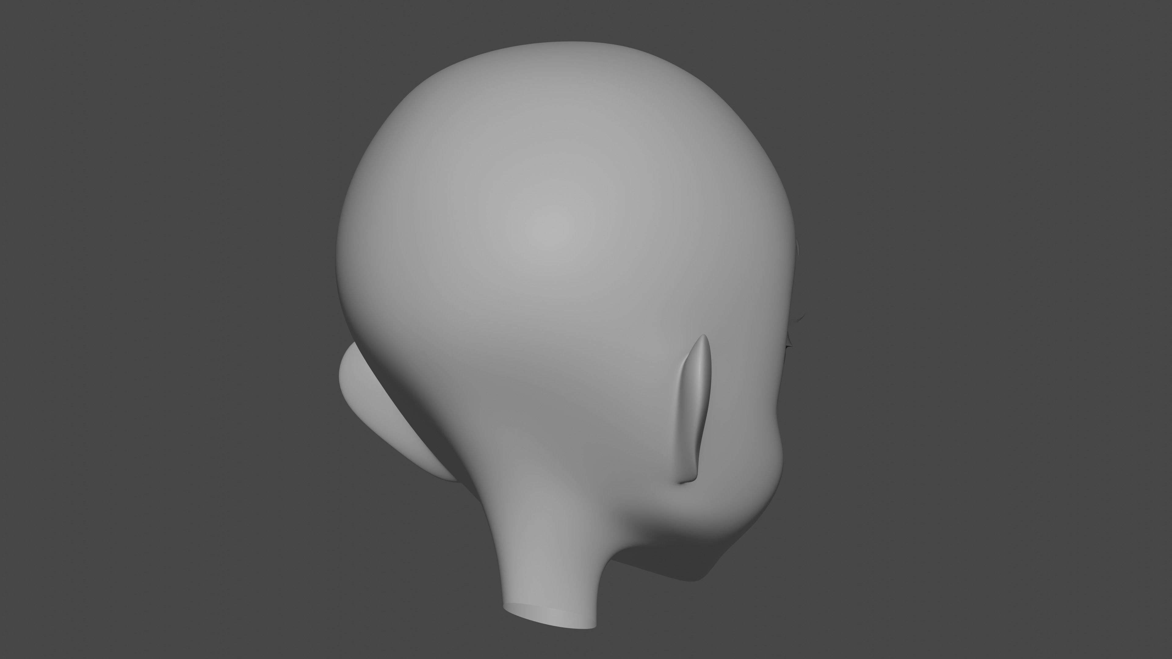 Female Anime Head 3D model_26
