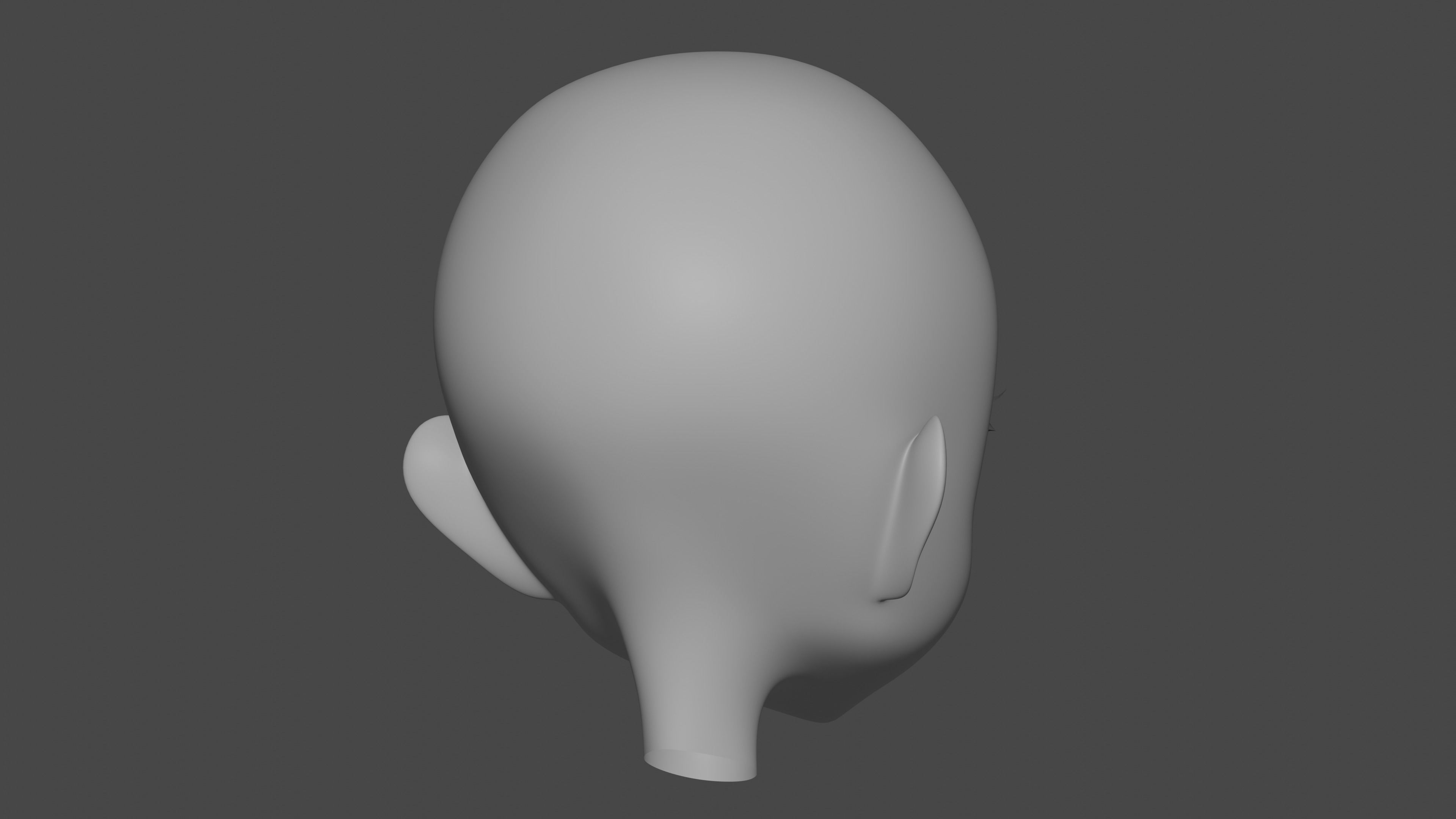Female Anime Head 3D model_24