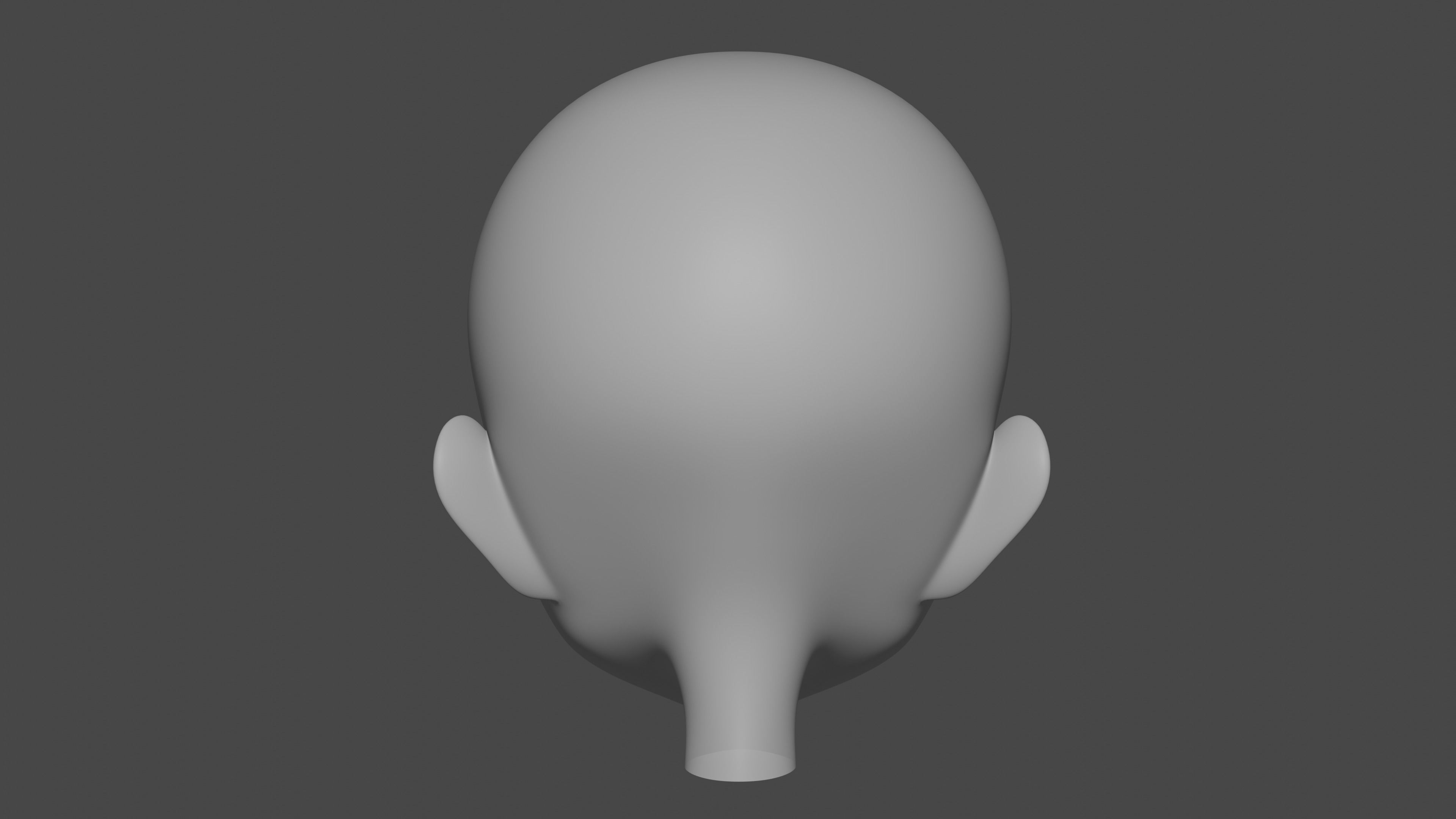 Female Anime Head 3D model_16