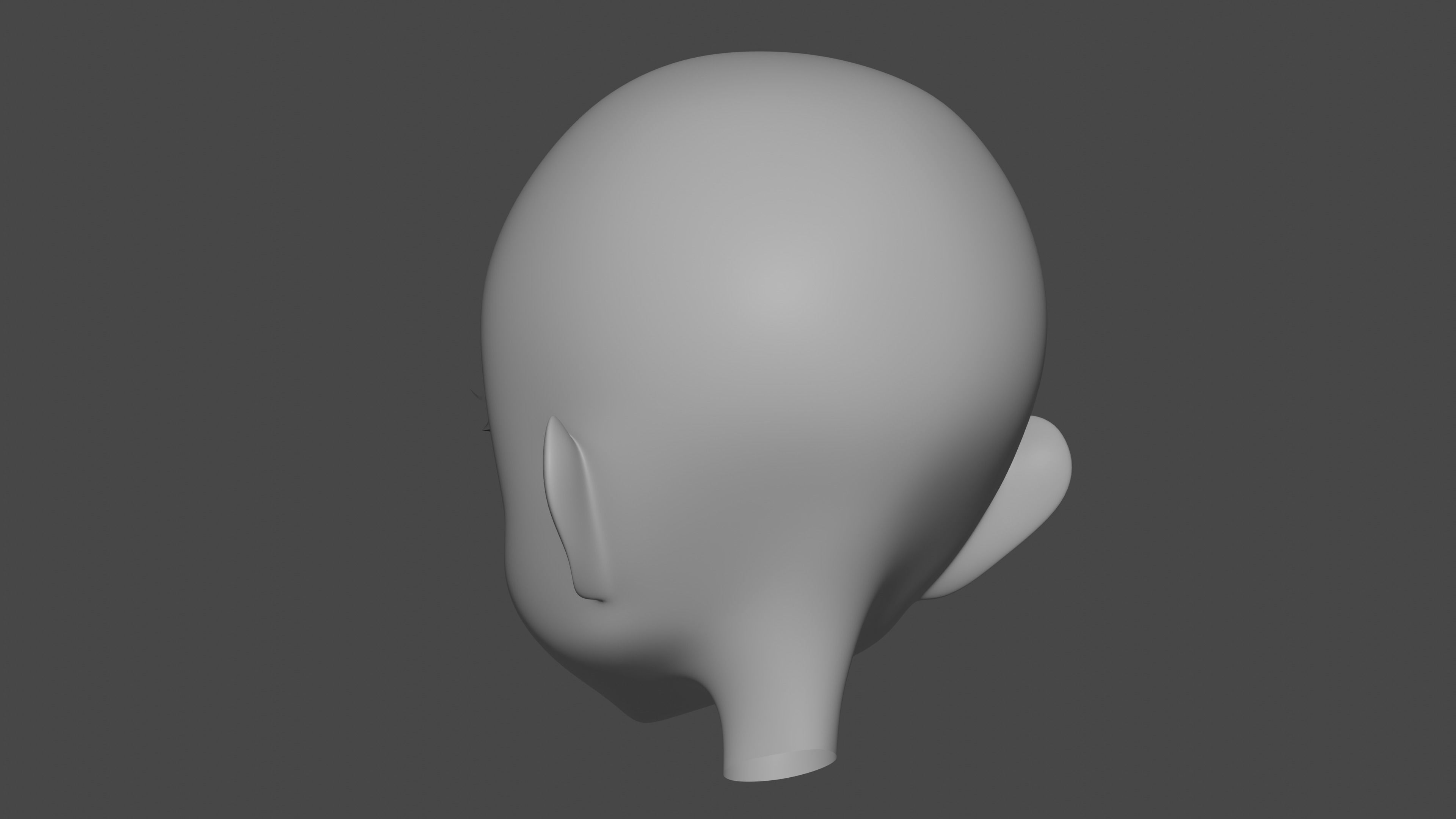 Female Anime Head 3D model_23