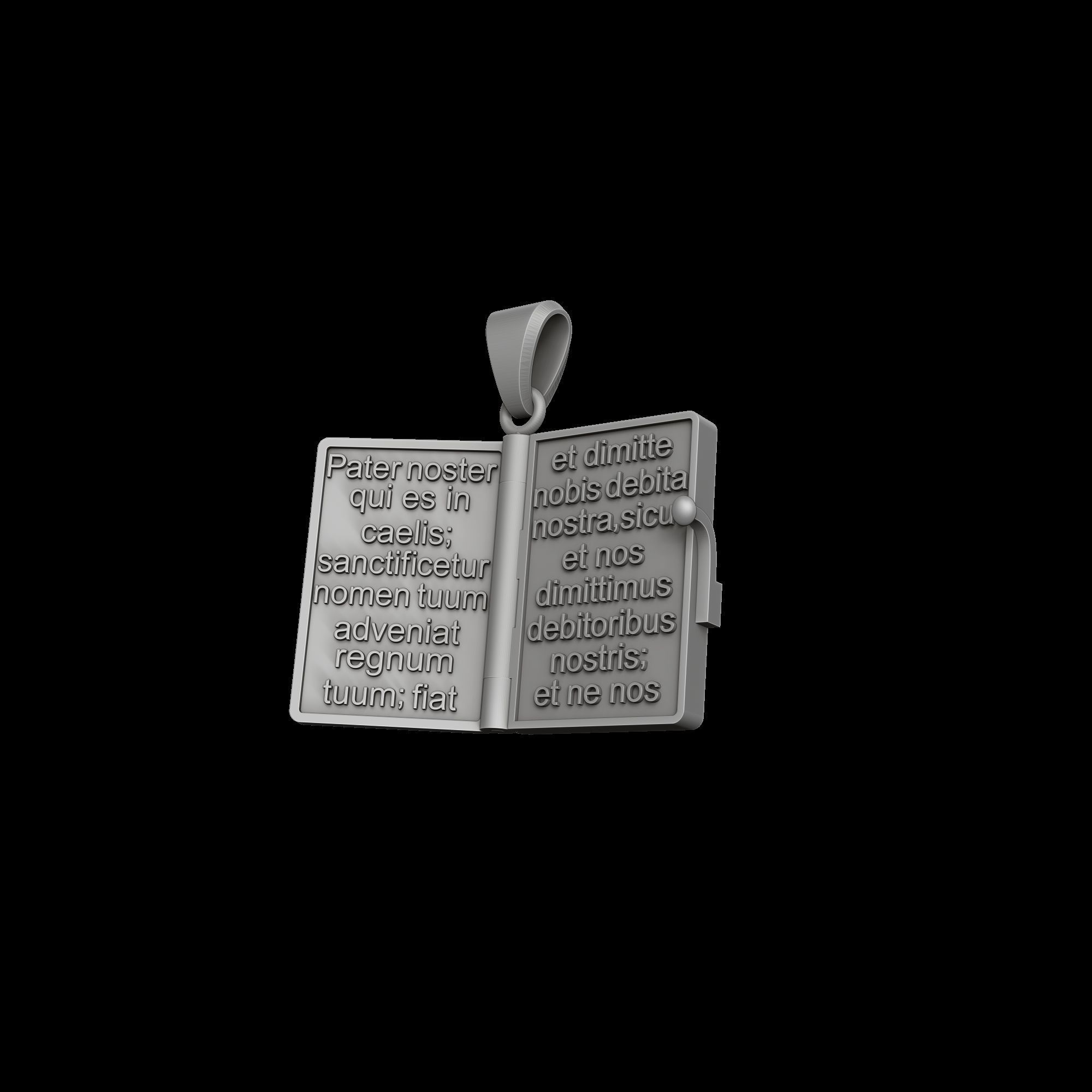 Holy Bible Book Pendant Pater Noster Prayer 3D print model_7