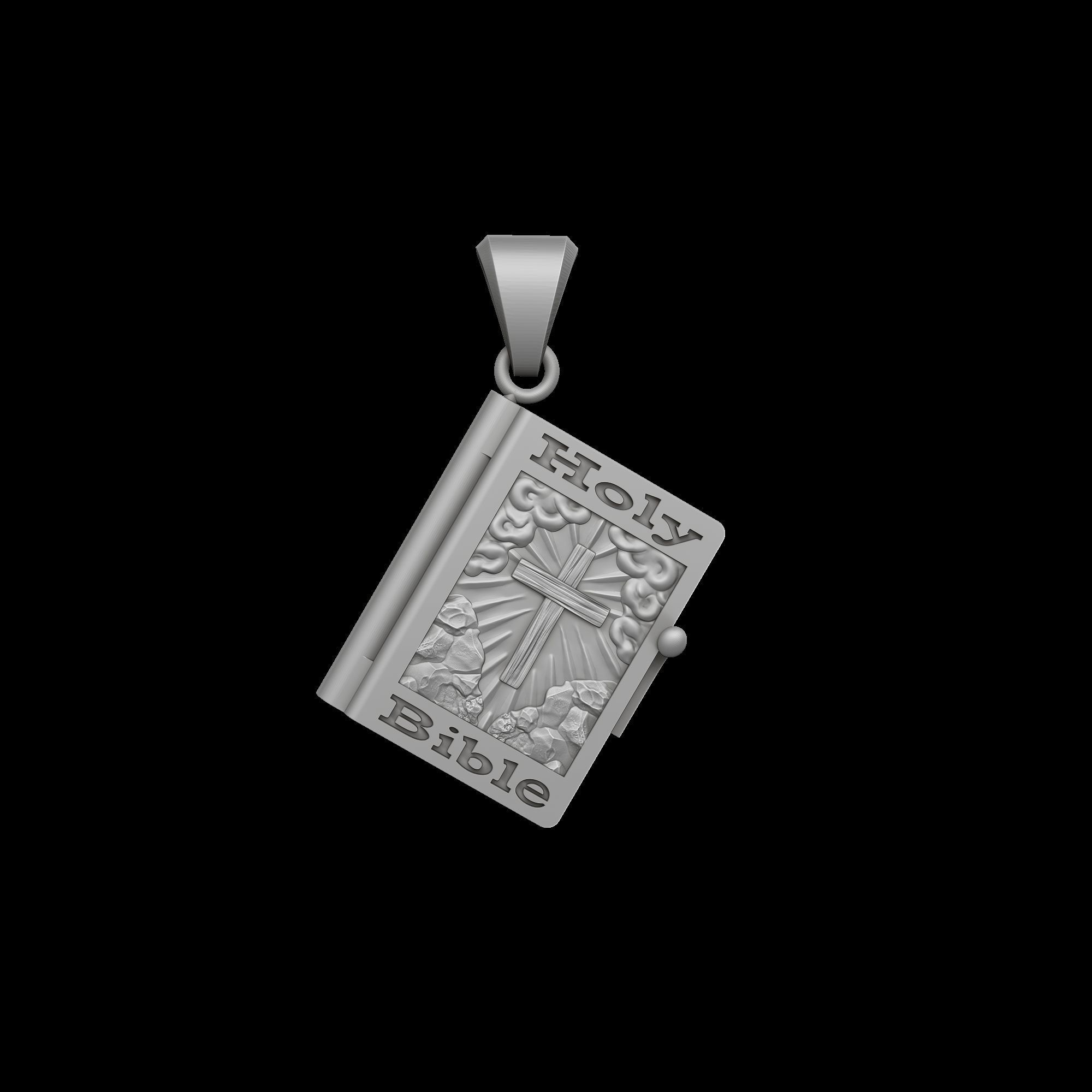 Holy Bible Book Pendant Pater Noster Prayer 3D print model_1