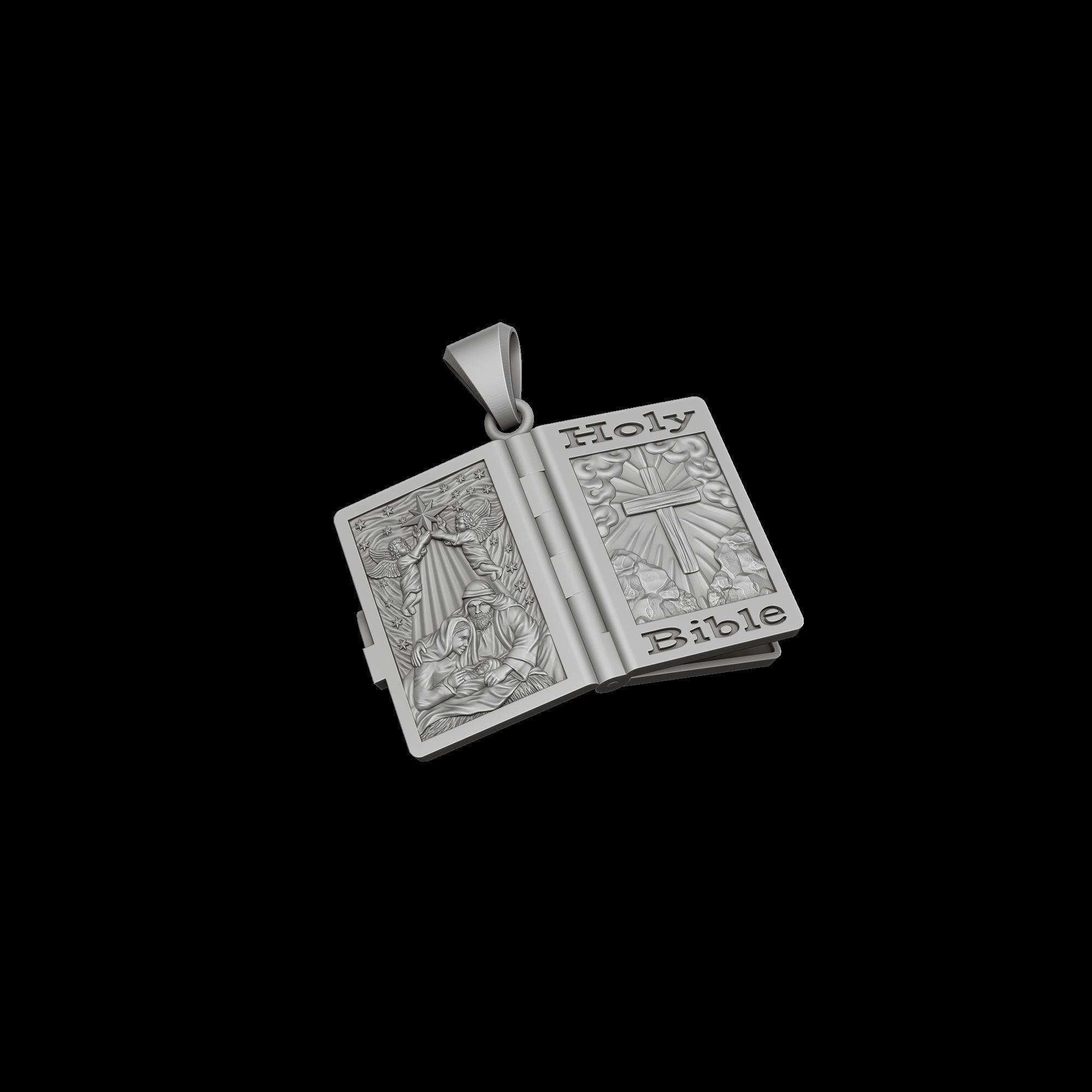 Holy Bible Book Pendant Pater Noster Prayer 3D print model_2
