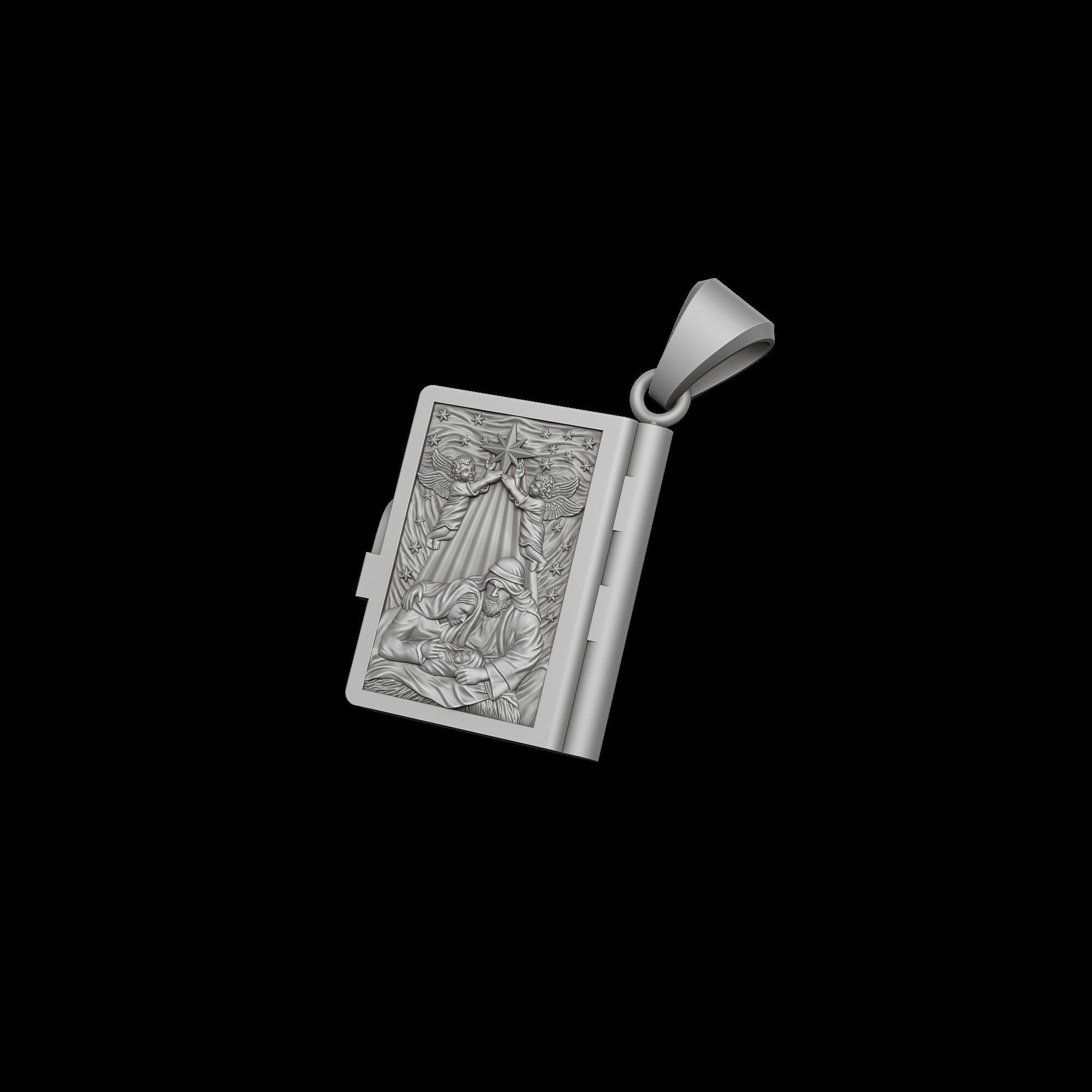 Holy Bible Book Pendant Pater Noster Prayer 3D print model_6