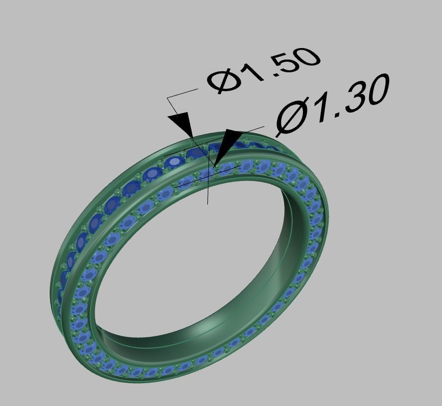 3 SIDE BRILLIANT ETERNITY RING 3D print model_2