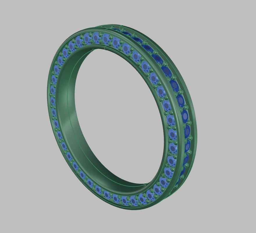 3 SIDE BRILLIANT ETERNITY RING 3D print model_3