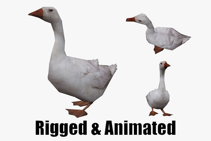 low-poly animated duck Low-poly 3D model
