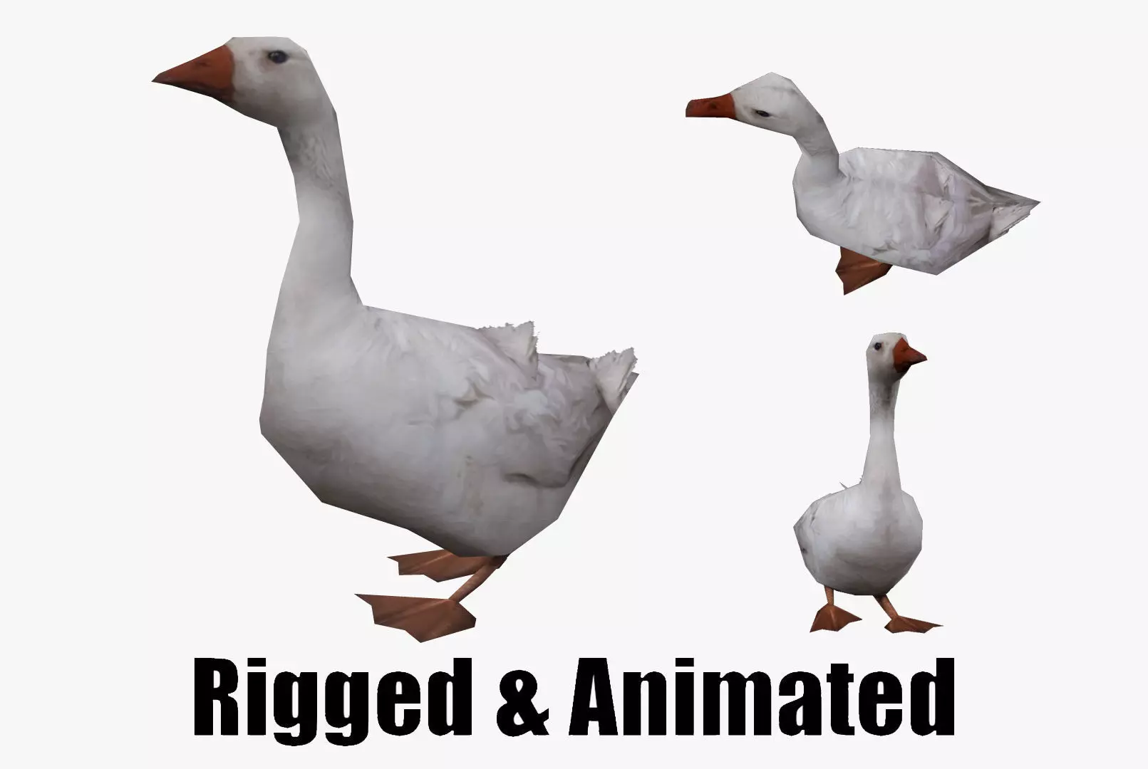 low-poly animated duck Low-poly 3D model