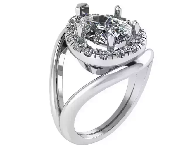 Pear Halo Ring 1645