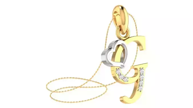 G Alphabet Pendant G Heart Pendant 3D print model