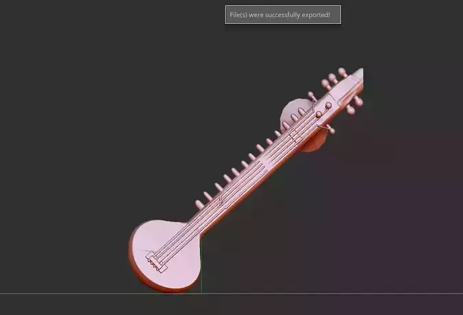 Sitar wooden stick with hole in it 3D print model