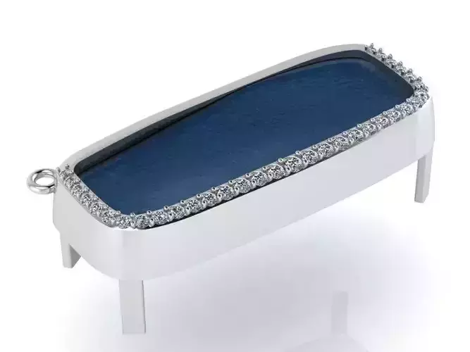 Rectangle Halo Pendant  1649