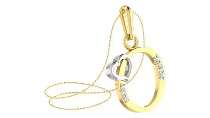 O Alphabet Pendant O Heart Pendant 3D print model
