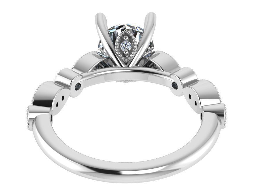 Round Diamond Ring 1650 3D print model_3
