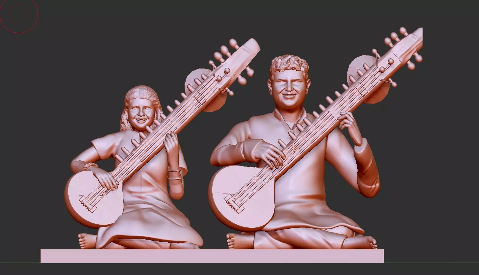 miniature sitar player 3D print model