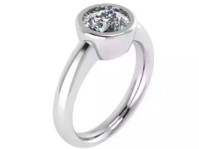 Solitaire Round Diamond Ring 1651