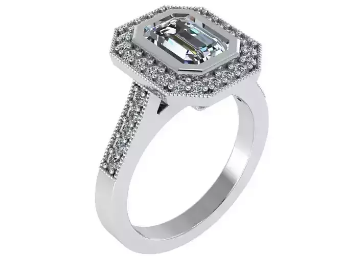 Emerald Halo Ring 1652