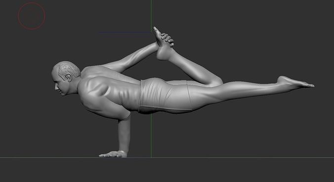 yoga pose with face 3D print model