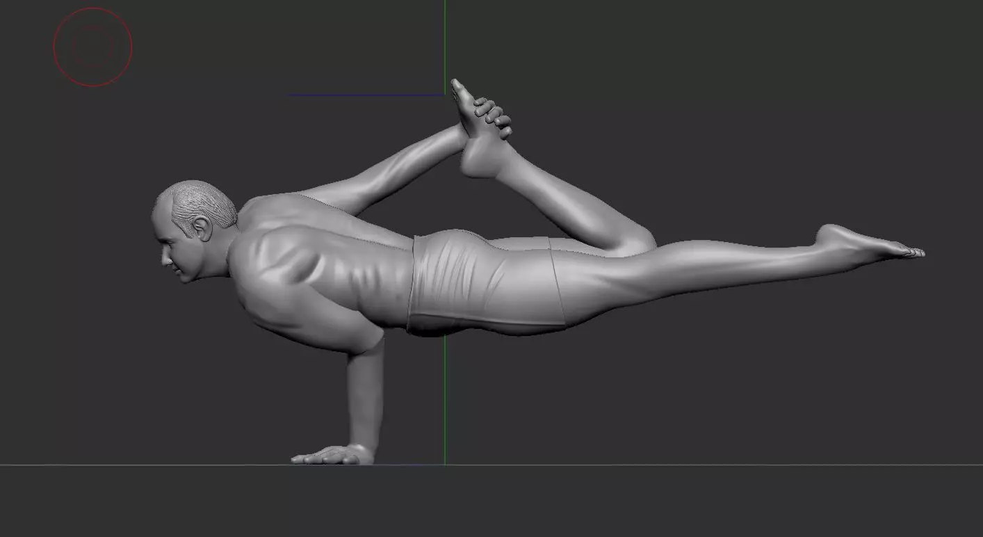 yoga pose with face 3D print model
