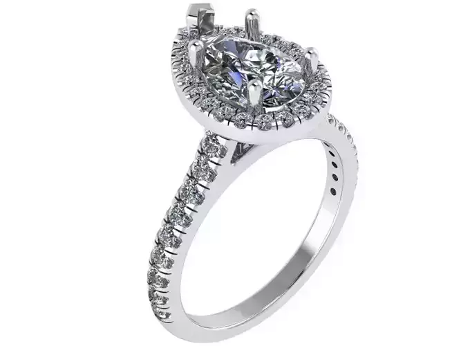 Pear Halo Ring 1655