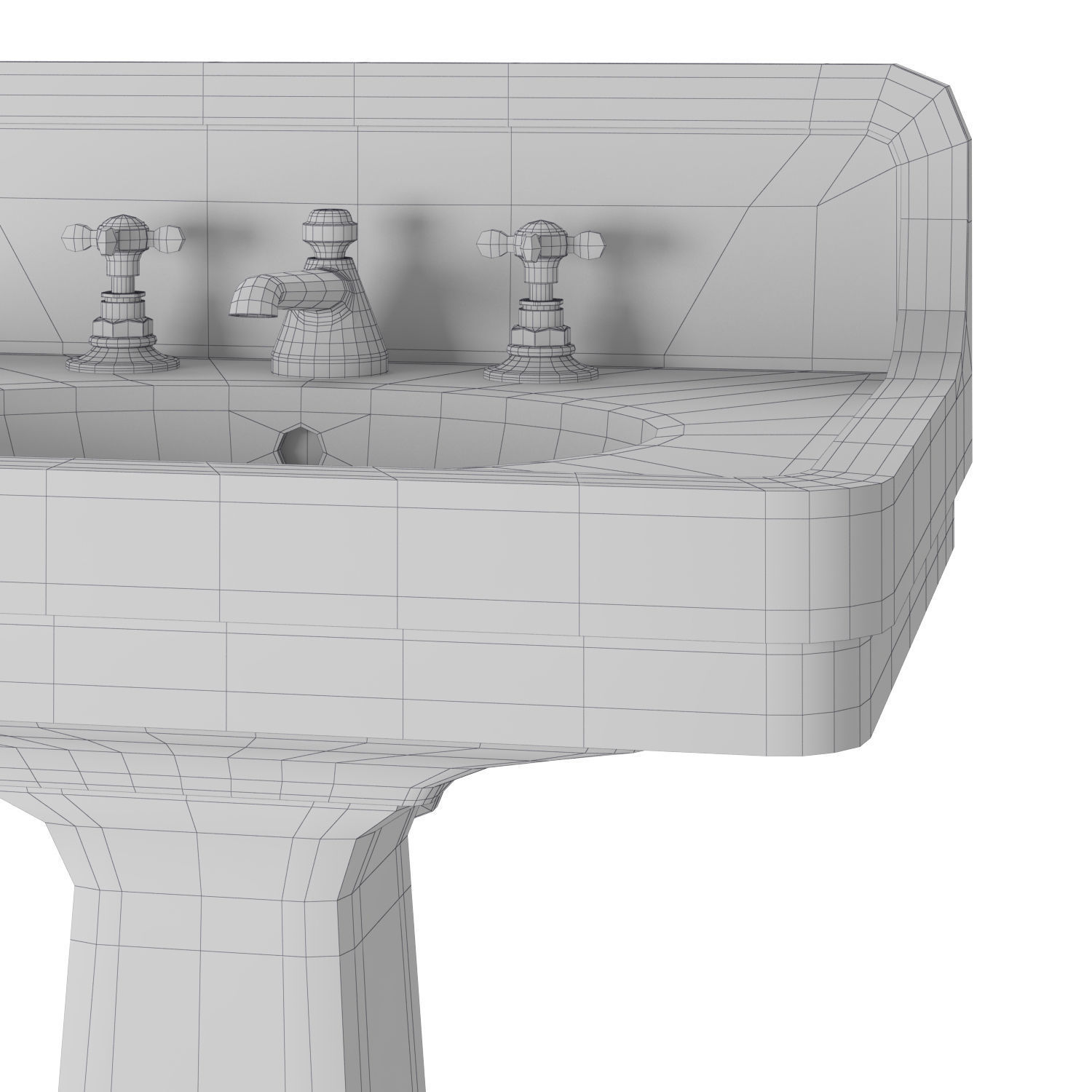 Waterworks Alden on pedestal 3D model_7