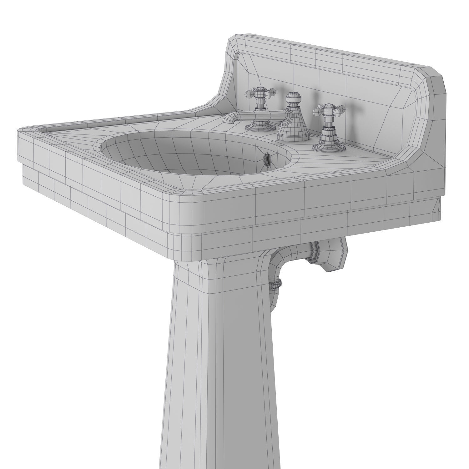 Waterworks Alden on pedestal 3D model_6