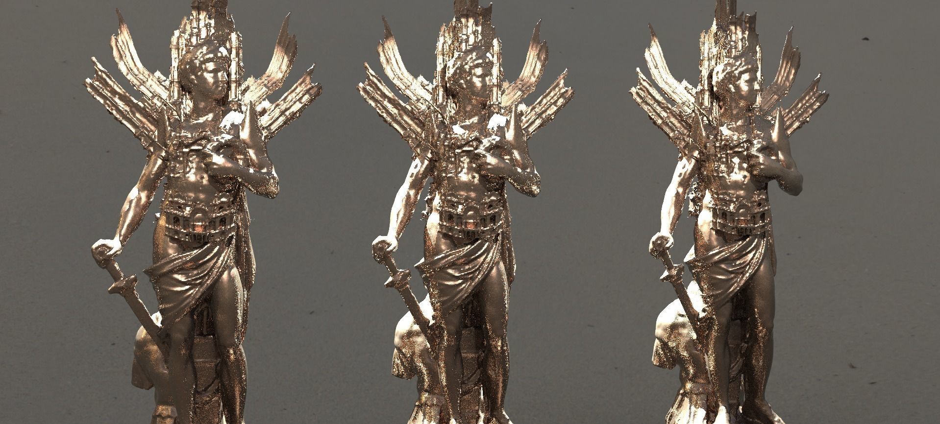 Roman God Mars abstract statue 5 3D model