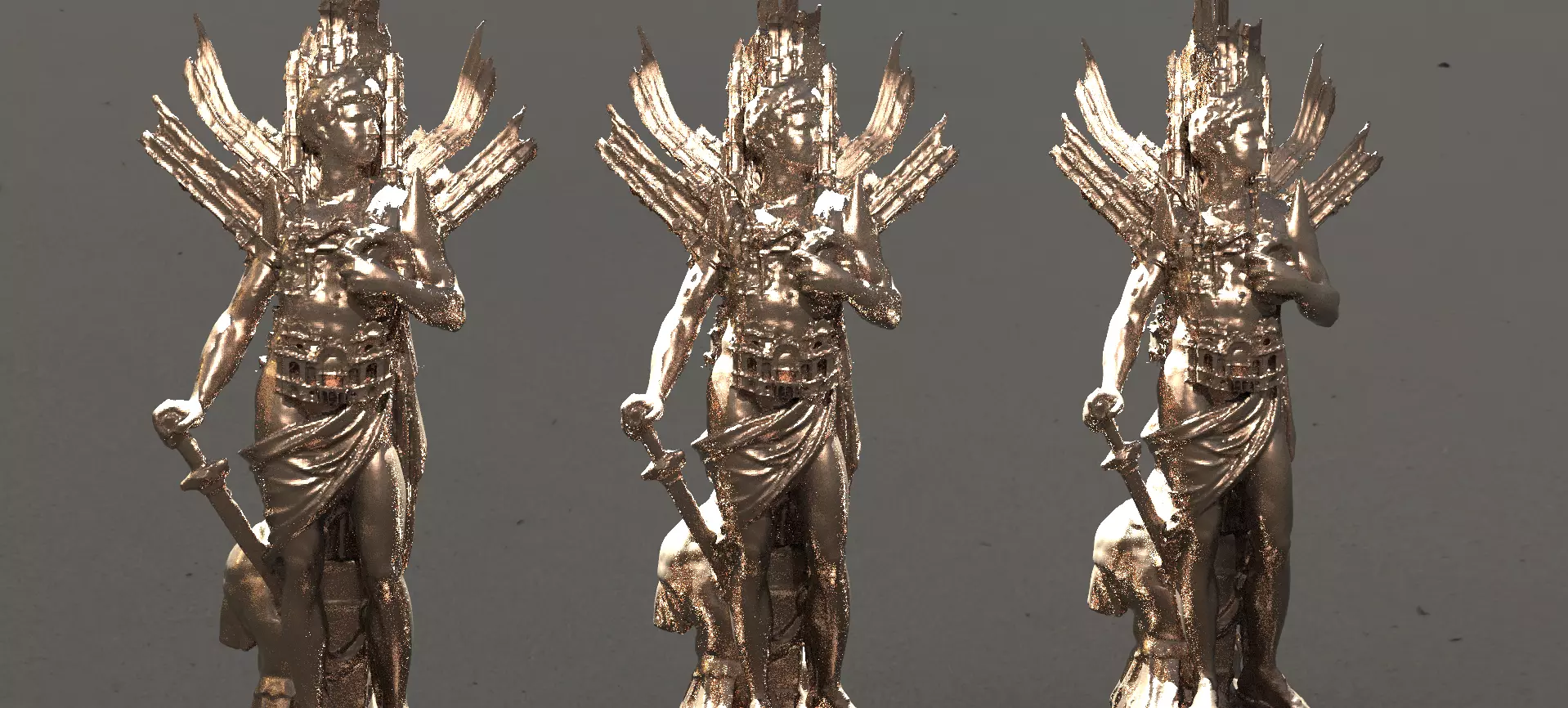 Roman God Mars abstract statue 5 3D model