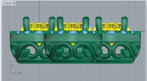 Oval Halo Earring Pendant Set 1661 3D print model_5