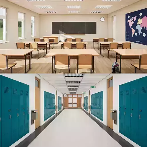 School Collection UE4 3D model