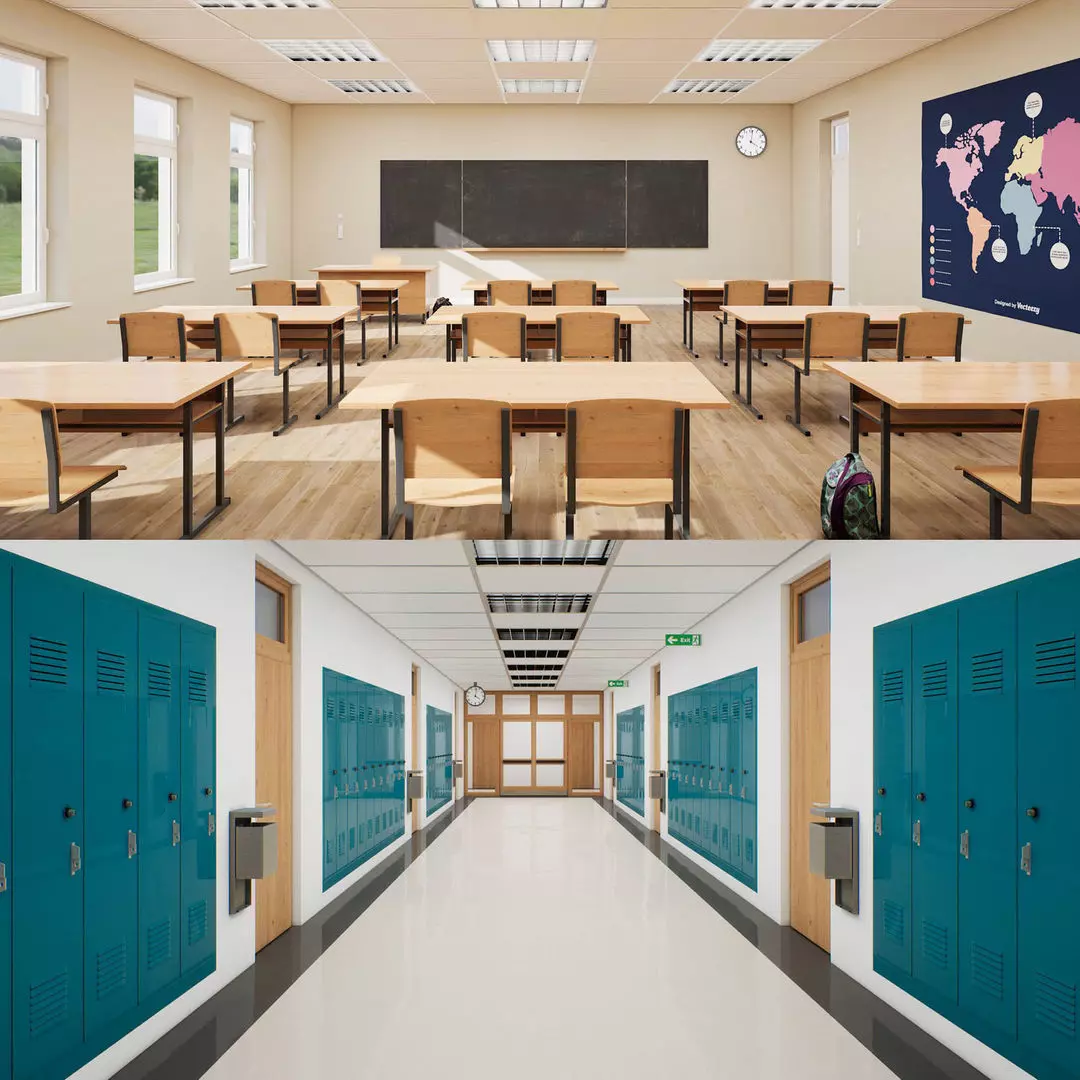 School Collection UE4 3D model_0