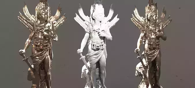 Roman God Mars abstract statue 2 designs