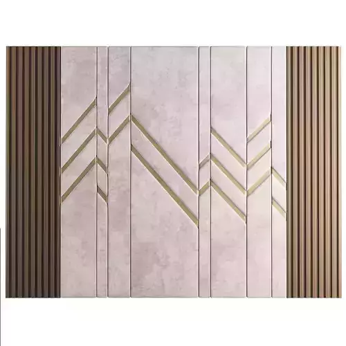 Panel wall with gold and stripes