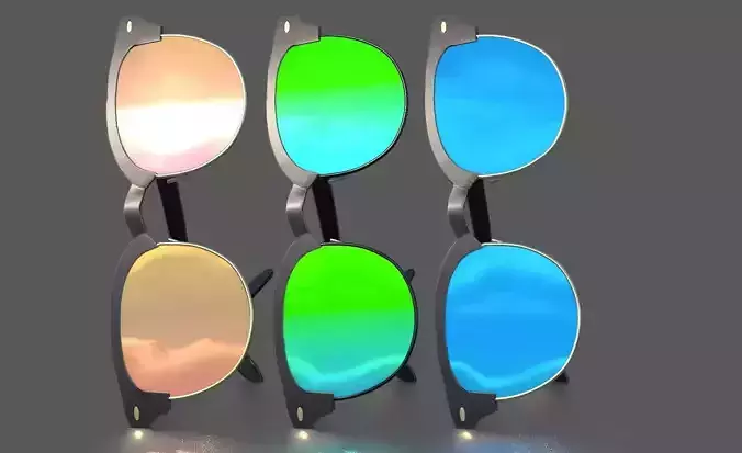 Sunglasses mirrored 3D model Sunglasses mirrored 3D model